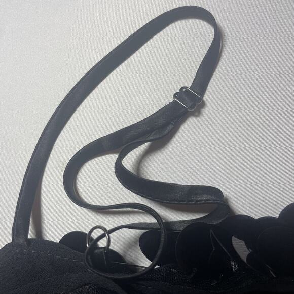 Reformation Little Black Mini Dress 6 S Sequin Party Cocktail Spaghetti Strap - Picture 8 of 8